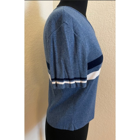 Golden Vintage 90's Short Sleeve V Neck Light Sweater Top - Sz M - Picture 4 of 9